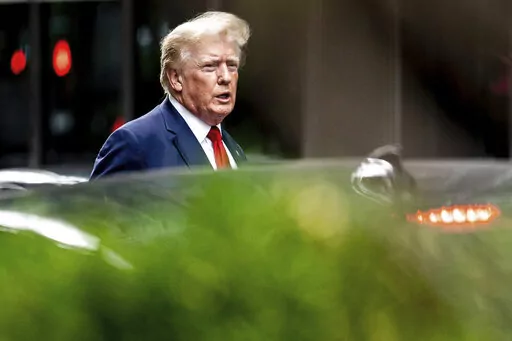 Former President Donald Trump departs Trump Tower, Aug. 10, 2022, in New York, on his way to the New York attorney general's office for a deposition in civil investigation. A newly released FBI document helps flesh out the contours of an investigation into classified documents at Trump’s Florida estate. But plenty of questions remain, especially since half the document was blacked out. (AP Photo/Julia Nikhinson, File)