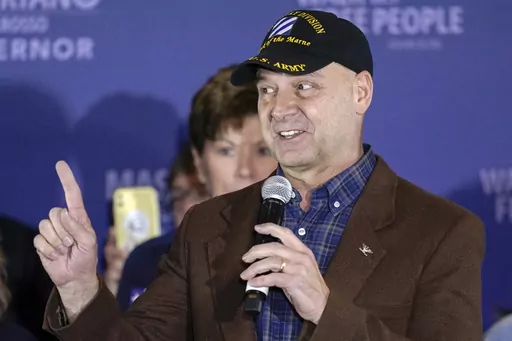 Pennsylvania Republican gubernatorial candidate Doug Mastriano speaks to supporters during an election night campaign event at the Penn Harris Hotel in Camp Hill, Pa., Nov. 8, 2022. Mastriano has said he will announce Thursday night, May 25, 2023, whether he will run for U.S. Senate, less than seven months after his landslide loss in last November’s general election for governor. (AP Photo/Carolyn Kaster, File)