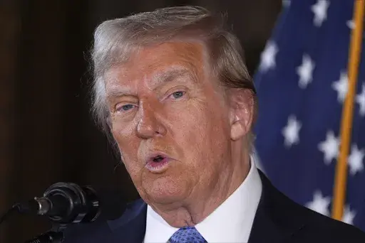 President-elect Donald Trump speaks during a news conference at Mar-a-Lago, Monday, Dec. 16, 2024, in Palm Beach, Fla. (AP Photo/Evan Vucci, file)