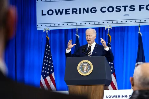President Joe Biden speaks at the Daniel Technology Center of Germanna Community College – Culpeper Campus, Feb. 10, 2022, in Culpeper, Va. Biden came into office with a plan to fix inflation — just not the particular inflationary problem that the country now faces. His belief is that a cluster of companies control too many industries, which reduces competition for both customers and workers. That leads to higher prices and lower wages at what the White House says is an average cost of $5,00