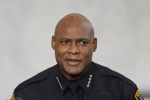 Houston Police Chief Troy Finner speaks on Feb. 18, 2024, in Houston. Finner on Tuesday, April 2, declined to say whether recent revelations that more than 264,000 cases filed with Houston police in the past eight years were dropped due to a lack of personnel speaks to broader problems within his agency that need to be fixed. (AP Photo/David J. Phillip, File)