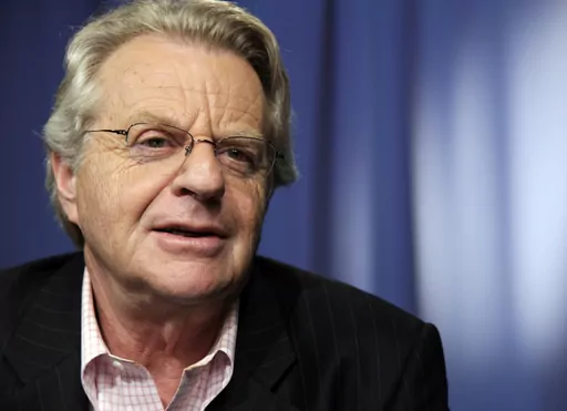 Talk show host Jerry Springer speaks in New York on April 15, 2010. Springer, the former Cincinnati mayor and news anchor whose namesake TV show unleashed strippers, homewreckers and skinheads to brawl and spew obscenities on weekday afternoons, has died. He was 79. A family spokesperson died Thursday at home in suburban Chicago. (AP Photo/Richard Drew, File)