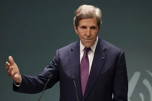 John Kerry, U.S. Special Presidential Envoy for Climate, speaks during a news conference at the COP28 U.N. Climate Summit, Dec. 6, 2023, in Dubai, United Arab Emirates. Kerry is stepping down from the Biden administration in the coming weeks, according to two people familiar with his plans. (AP Photo/Kamran Jebreili, File)