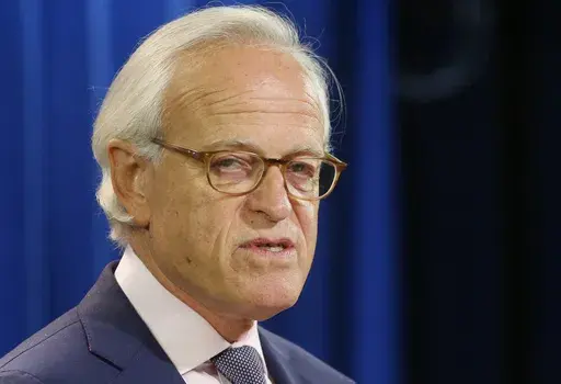 Martin S. Indyk speaks at the State Department, July 29, 2013, in Washington. Veteran diplomat Indyk, an author and leader at prominent U.S. think tanks who devoted years to finding a path toward peace in the Middle East, died Thursday, July 25, 2024. He was 73. (AP Photo/Charles Dharapak, File)