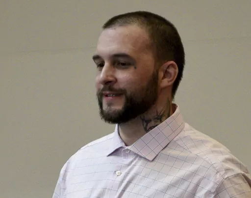 Adam Montgomery enters the courtroom for jury selection ahead of his murder trial at Hillsborough County Superior Court in Manchester, N.H, on Tuesday, Feb. 6, 2024. Montgomery convicted of second-degree murder by a jury Thursday, Feb. 22, 2024, in the death of his 5-year-old daughter, who police believe was killed nearly two years before she was reported missing in 2021 and whose body was never found. (David Lane/Union Leader via AP, Pool)