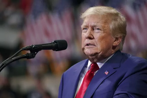 Former President Donald Trump speaks at a rally in Wilkes-Barre, Pa., Saturday, Sept. 3, 2022. (AP Photo/Mary Altaffer)