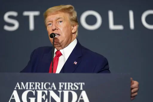 Former President Donald Trump speaks at an America First Policy Institute agenda summit at the Marriott Marquis in Washington, July 26, 2022. A newly released FBI document helps flesh out the contours of an investigation into classified documents at Trump’s Florida estate. But plenty of questions remain, especially since half the document was blacked out. (AP Photo/Andrew Harnik, File)