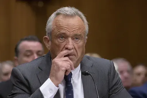 Robert F. Kennedy, Jr., President Trump's nominee to serve as Secretary of Health and Human Services testifies during a Senate Committee on Health, Education, Labor and Pensions hearing for his pending confirmation on Capitol Hill, Thursday, Jan. 30, 2025, in Washington. (AP Photo/Rod Lamkey, Jr.)