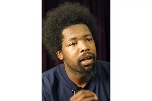 Afroman, whose real name is Joseph Foreman, poses for a portrait in New York, Aug. 22, 2001. On Monday, March 13, 2023, seven law enforcement officers filed suit against Afroman, accusing the rap artist of improperly using footage from a police raid on his Ohio home last year in his music videos. (AP Photo/Shawn Baldwin, File)
