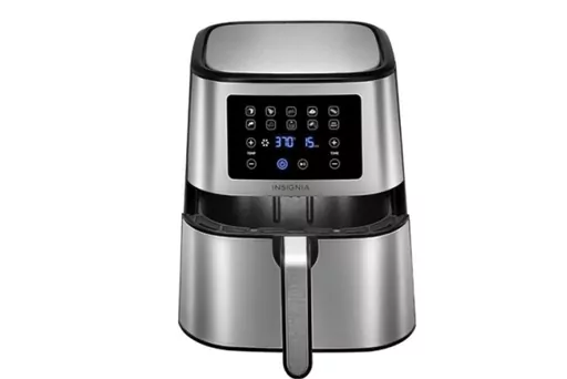 This image provided by Consumer Product Safety Commission shows an Insignia Air Fryer. On Friday, March 15, 2024, Best Buy is recalling more than 287,000 air fryers and air fryer ovens due to an overheating issue that can cause the products’ parts to melt or shatter, posing fire and laceration risks. According to the U.S. Consumer Product Safety Commission, the Insignia-branded air fryer ovens can overheat — and their glass doors can shatter as a result. The air fryers’ handles can also me