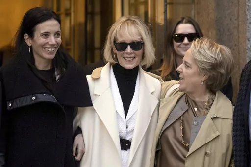 E. Jean Carroll leaves Federal court after a jury awarded her $83.3 million in a case against former President Donald Trump, Jan. 26, 2024, in New York. Former President Donald Trump has secured a bond sufficient to support an $83.3 million jury award granted to Carroll during a January defamation trial stemming from rape claims she made against Trump, his lawyer said Friday, March 8, 2024, as she notified the federal judge who oversaw the trial that an appeal was underway. (AP Photo/Yuki Iwamur