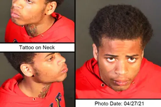 This April 27, 2021, photo combination released by the U.S. Marshals Service shows James Howard Jackson. Jackson, a suspect mistakenly released from a Los Angeles County jail where he was being held on suspicion of shooting Lady Gaga’s dog walker and stealing her French bulldogs, has been recaptured, authorities said Wednesday, Aug. 3, 2022. (U.S. Marshals Service via AP, File)