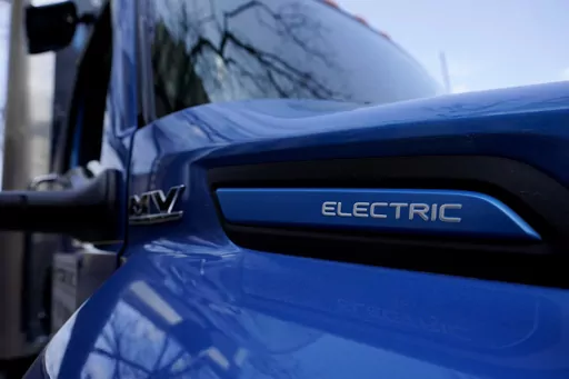 An International Electric MV Series truck is seen on display in Austin, Texas, Wednesday, Feb. 22, 2023. The Biden administration will propose new automobile pollution limits this week that would require at least 54% of new vehicles sold in the U.S. to be electric by 2030, ramping up quickly to as high as 67% by 2032. That's according to three people briefed on the plan. (AP Photo/Eric Gay, FIle)