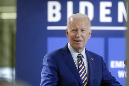 President Joe Biden speaks during a stop at a solar manufacturing company that's part of his "Bidenomics" rollout on Thursday, July 6, 2023, in West Columbia, S.C. (AP Photo/Meg Kinnard)