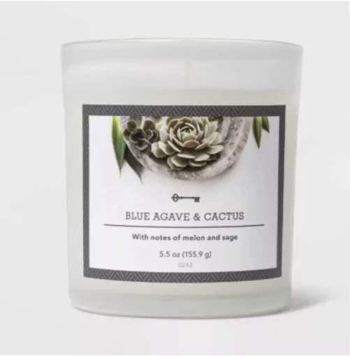 This photo provided by U.S. Consumer Product Safety Commission shows Threshold Glass Jar Candles. According to a Thursday, Aug. 10, 2023 notice from federal regulators, Target is recalling 2.2. million candles due to laceration and burn hazards. The recall impacts Threshold-branded glass jar candles sold in multiple sizes and various scents — including frosted vanilla cupcake, rose petal & lotus and pumpkin spice, among others. (U.S. Consumer Product Safety Commission via AP)