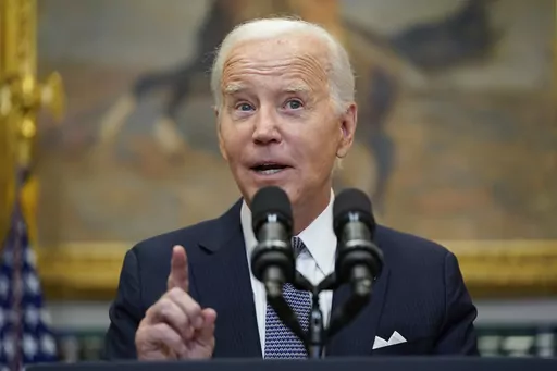 President Joe Biden speaks in the Roosevelt Room of the White House, Friday, June 30, 2023, in Washington. The Biden administration is moving forward on a new student debt relief plan after the Supreme Court struck down his original initiative to provide relief to 43 million borrowers. (AP Photo/Evan Vucci)