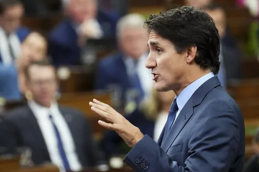 Prime Minister Justin Trudeau answers a question during question period in the House of Commons on Parliament Hill in Ottawa on Tuesday, Sept. 19, 2023. India has expelled a senior Canadian diplomat and is accusing Canada of interfering in its internal affairs. The expulsion Tuesday came a day after Trudeau said Canada was investigating allegations India was connected to the assassination of Sikh independence advocate Hardeep Singh Niijar in Canada in June, and expelled an Indian diplomat. (Sean