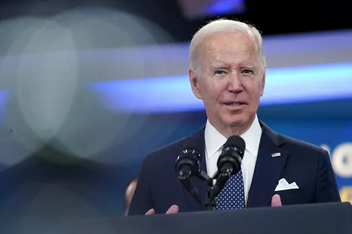 President Joe Biden announces his administration's plans to eliminate junk fees for consumers, Oct. 26, 2022, in the South Court Auditorium on the White House campus in Washington. With time running out before the election, President Biden highlighted his administration's push to crack down on so-called junk fees that banks and other companies charge consumers. The announcement comes after months of high inflation has eaten away at Americans' savings and made the economy the top issue for voters