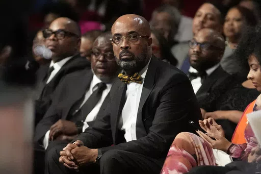 The Rev. Frederick D. Haynes III sits before speaking, Feb. 1, 2024, in Dallas. The Dallas pastor who took over leadership of the Rev. Jesse Jackson’s longtime civil rights organization resigned Tuesday, April 16, after less than three months on the job. (AP Photo/LM Otero, File)