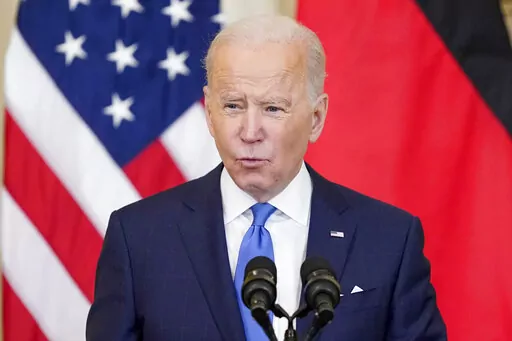 President Joe Biden speaks in the East Room of the White House, Monday, Feb. 7, 2022, in Washington. The Biden administration is kicking off an outreach campaign to get millions of families to file their taxes — so that they can receive the second half of payments from the expanded child tax credit. (AP Photo/Alex Brandon)