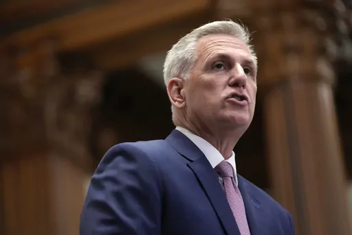 House Speaker Kevin McCarthy of Calif., speaks during a news conference after the House approved an annual defense bill, Friday, July 14, 2023, on Capitol Hill in Washington. (AP Photo/Patrick Semansky)