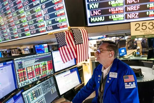 Trader Patrick King works the floor at the New York Stock Exchange, Thursday, May 12, 2022, in New York. Stocks fell sharply on Wednesday as the Stocks fell sharply on Wednesday as the Dow Jones Industrial Average gave up more than 1,100 points, or 3.6% and the tech-heavy Nasaq pulled back 4.7%. The S&P 500, the benchmark for many index funds, fell 4%. (AP Photo/John Minchillo, File)