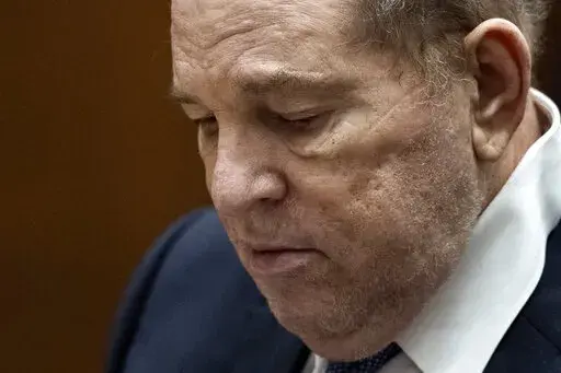 Former film producer Harvey Weinstein appears in court at the Clara Shortridge Foltz Criminal Justice Center in Los Angeles, Calif., on Tuesday, Oct. 4 2022. Weinstein’s defense team has rested its case and closing arguments will soon begin at the Los Angeles trial of the former movie magnate. (Etienne Laurent/Pool Photo via AP, File)