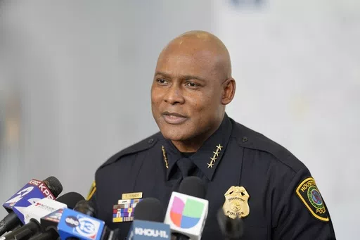 Houston Police Chief Troy Finner speaks, Feb. 18, 2024, in Houston. Houston police said Thursday, April 11, 2024, they were still reviewing if DNA testing done in connection with thousands of sexual assault and sex crime cases that were dropped over manpower issues could have led officers to potential suspects and possible arrests. (AP Photo/David J. Phillip, File)