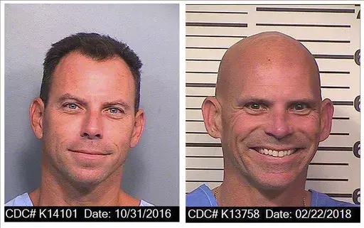 An Oct. 31, 2016 photo provided by the California Department of Corrections and Rehabilitation shows Erik Menendez, left, and a Feb. 22, 2018, photo provided by the California Department of Corrections and Rehabilitation shows Lyle Menendez. (California Department of Corrections and Rehabilitation via AP, File)