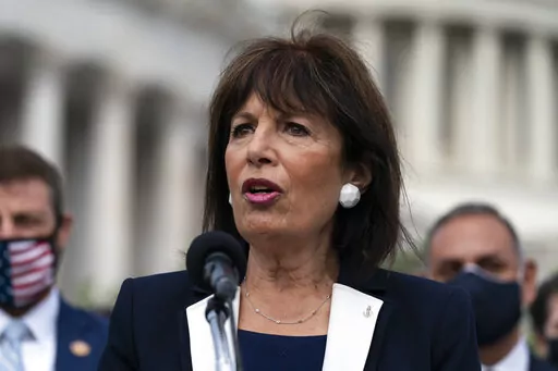 Rep. Jackie Speier, D-Calif., Chair of the House Armed Services Military Personnel Subcommittee, speaks during a news conference on Capitol Hill, Sept. 16, 2020, in Washington. Federal prison employees say they're being bullied and threatened for raising concerns about serious misconduct and claim it's indicative of widespread problems in the Bureau of Prisons. It comes as the bureau faces increased scrutiny over its latest scandal: An Associated Press investigation uncovered a toxic culture tha