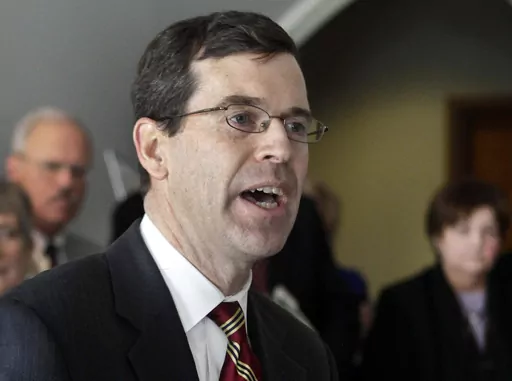 New Hampshire Attorney General Michael Delaney speaks about drug abuse issues in Concord, N.H., Feb. 22, 2013. One of President Joe Biden's nominees to a federal appeals court has generated rare concern from some Democrats and outside groups over his signature on a legal brief defending a parental notification law in New Hampshire. Delaney, nominated for the 1st U.S. Circuit Court of Appeals, based in Boston, said in written testimony to senators that he did not write the 2005 brief and otherwis