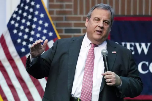 Former New Jersey Gov. Chris Christie addresses a gathering during a town hall style meeting at New England College, April 20, 2023, in Henniker, N.H. Allies of former Christie have launched a new super PAC to support his expected candidacy for the Republican presidential nomination. (AP Photo/Charles Krupa, File)