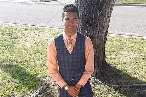 This April 21, 2019, photo provided by Sarah Harrison shows Cedric Lofton of Wichita, Kan.  A Kansas prosecutor, Sedgwick County District Attorney Marc Bennett, says Tuesday, Jan. 18, 2022, he can't file charges over the death of  Lofton, a Black 17-year-old who became unresponsive while being restrained after an altercation with staff at a Wichita juvenile center in September.   (Courtesy Sarah Harrison via AP)