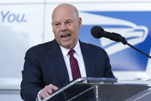 Postmaster General of the United States Louis DeJoy speaks during a news conference, Dec. 20, 2022, in Washington. (AP Photo/Jose Luis Magana, File)