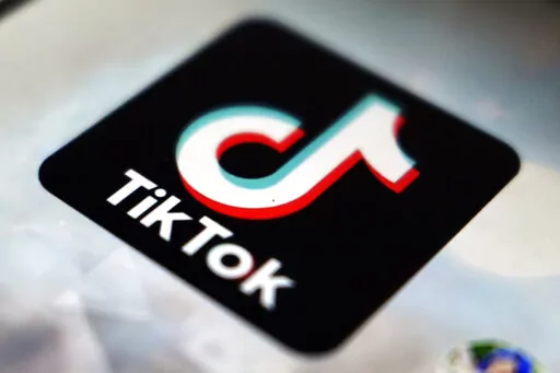 A view of the TikTok app logo, in Tokyo, Sept. 28, 2020. TikTok could face a 27 million-pound ($29 million) fine in the U.K. over a possible breach of U.K. data protection law by failing to protect children's privacy when they are using the video-sharing platform. The U.K. Information Commissioner's Office said Monday Sept. 26, 2022 that it has issued the social media company a legal document that precedes a potential fine. (AP Photo/Kiichiro Sato, File)