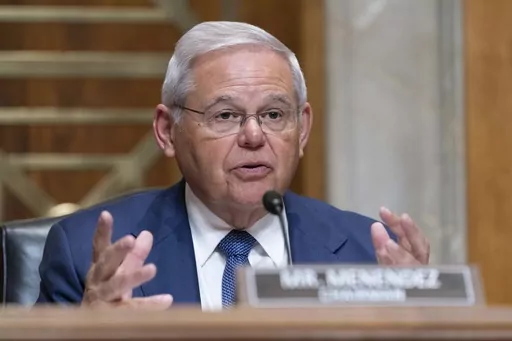 Sen. Bob Menendez, D-N.J., chair of the Senate Foreign Relations Committee speaks during Senate Foreign Relations Committee hearing on the budget request for the State Department for fiscal year 2024, on Capitol Hill, March 22, 2023, in Washington. Rep. Andy Kim of New Jersey announced on Saturday that he will run against Sen. Robert Menendez in the state’s Democratic primary for Senate next year, saying he feels compelled to run against the three-term senator after he and his wife were indict