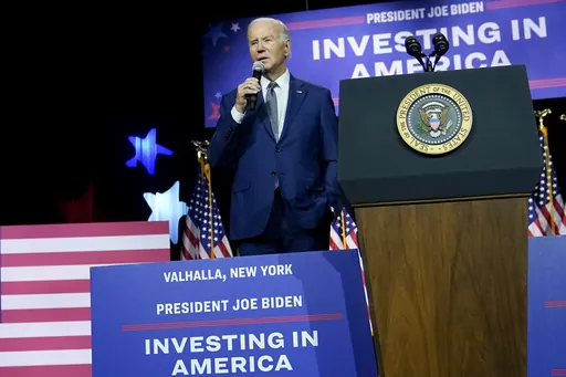 President Joe Biden speaks on the debt limit during an event at SUNY Westchester Community College, Wednesday, May 10, 2023, in Valhalla, N.Y. (AP Photo/John Minchillo, File)