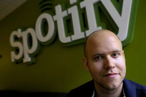 Spotify founder and CEO Daniel Ek poses for a photo in Stockholm, Sweden on June 18, 2009. Ek wrote in a note to employees Sunday, Feb. 6, 2022, that while he condemned podcaster Joe Rogan's use of racist language, he did not believe that cutting ties with the popular personality was the answer. Ek's message came a day after Rogan apologized for using racist slurs on his podcast and removed several episodes from Spotify.  (Janerik Henriksson, TT News Agency, File)