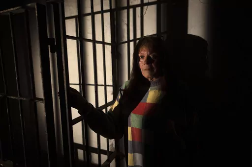 Julieta Gonzalez poses for a photo inside the Banfield Pit, where the Argentine military dictatorship held her for a month, in Buenos Aires, Argentina, Tuesday, May 23, 2023. Gonzalez and four other trans women testified in April about the repression they suffered, part of what human rights lawyers and activists say is a long overdue effort to recognize systematic human rights violations suffered by members of the trans community under the country’s military rule. (AP Photo/Victor R. Caivano)