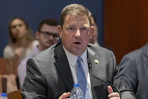 Ed Martin speaks at an event hosted by Rep. Matt Gaetz, R-Fla., at the Capitol in Washington, June 13, 2023. (AP Photo/Amanda Andrade-Rhoades, File)