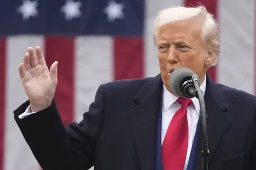 President Donald Trump speaks during an event to announce new tariffs in the Rose Garden at the White House, Wednesday, April 2, 2025, in Washington. (AP Photo/Mark Schiefelbein)