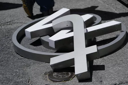 A pile of characters removed from a sign on the Twitter headquarters building are seen in San Francisco, Monday, July 24, 2023. One year ago, Elon Musk began transforming the social media platform into what is now known as X. (AP Photo/Godofredo A.Vásquez, File)