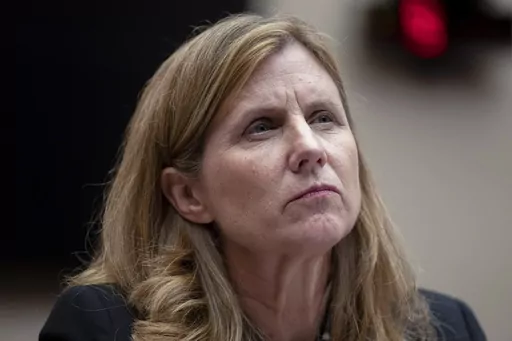 University of Pennsylvania President Liz Magill listens during a hearing of the House Committee on Education on Capitol Hill, Tuesday, Dec. 5, 2023, in Washington. Magill has resigned amid pressure from donors and criticism over testimony at a congressional hearing where she was unable to say under repeated questioning that calls on campus for the genocide of Jews would violate the school’s conduct policy. (AP Photo/Mark Schiefelbein, File)