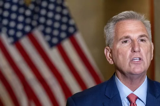 Speaker of the House Kevin McCarthy, R-Calif., speaks at the Capitol in Washington, Tuesday, Sept. 12, 2023. McCarthy says he's directing a House committee to open a formal impeachment inquiry into President Joe Biden. (AP Photo/Jacquelyn Martin)