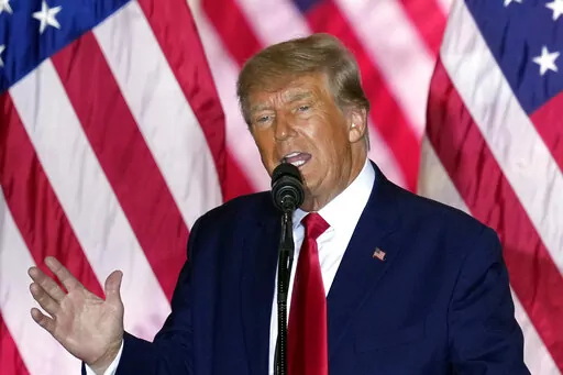 Former President Donald Trump announces a third run for president as he speaks at Mar-a-Lago in Palm Beach, Fla., Nov. 15, 2022. A prosecutor on Thursday, Dec. 1, 2022, said Trump “knew exactly what was going on” with top Trump Organization executives who schemed for years to dodge taxes on company-paid perks. (AP Photo/Rebecca Blackwell, File)