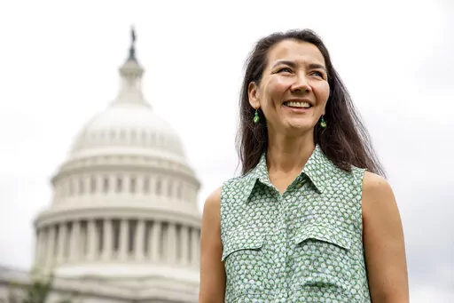 Rep.-elect Mary Peltola, D-Alaska, poses for a portrait at the U.S. Capitol in Washington on Monday, Sept. 12, 2022. (AP Photo/Amanda Andrade-Rhoades)