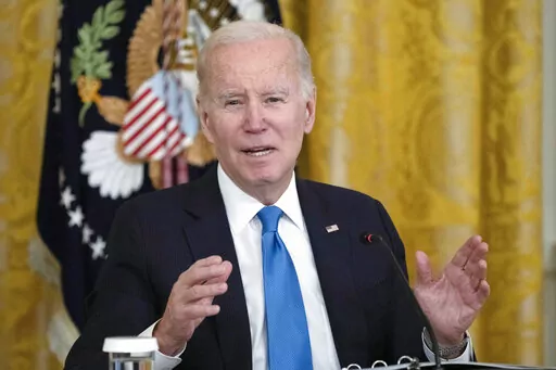 President Joe Biden speaks during a meeting with the National Governors Association in the East Room on Feb. 10, 2023, in Washington. Biden’s support of a Republican resolution to block new District of Columbia crime laws has split members of his own party amid rising concerns about crime in the nation’s capital and other cities. The GOP-led disapproval resolution is expected to easily pass the Senate with ample Democratic support on Wednesday, March 8. (AP Photo/Manuel Balce Ceneta, File)