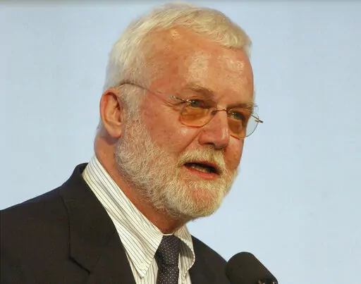 Russell Banks, author of "Cloudsplitter," delivers a keynote address during the Hemingway & Winship Awards ceremony at John F. Kennedy Library and Museum in Boston, April, 4, 2004. Banks, an award-winning fiction writer who rooted such novels as “Affliction” and “The Sweet Hereafter” in the wintry, rural communities of his native Northeast and imagined the dreams and downfalls of everyone from modern blue-collar workers to the radical abolitionist John Brown, died Saturday, Jan. 7, 2023.