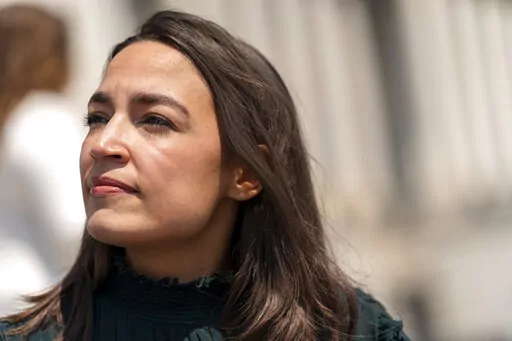 Rep. Alexandria Ocasio-Cortez, D-N.Y., joins female House Democrats at an event ahead of a House vote on the Women's Health Protection Act and the Ensuring Women's Right to Reproductive Freedom Act at the Capitol in Washington, July 15, 2022. Four years after Ocasio-Cortez won a New York congressional primary that toppled a powerful incumbent and sent a jolt through the Democratic Party, the progressive left has had mixed success, with some questioning the limits of the movement’s power. (AP P