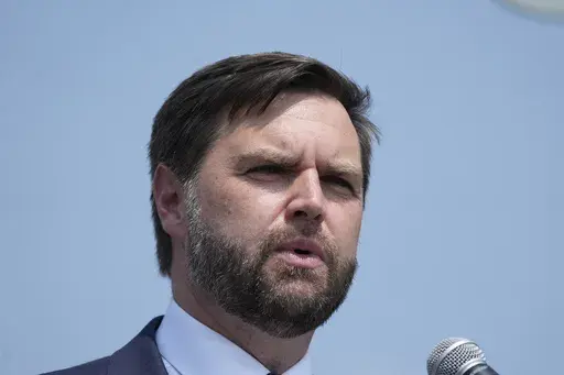 Republican vice presidential nominee Sen. JD Vance, R-Ohio speaks at a campaign event, Wednesday, Aug. 14, 2024, in Byron Center, Mich. (AP Photo/Carlos Osorio)